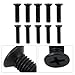 10-Pack Left-Hand Thread Fixing Screws (M5 × 22mm And M6 × 22mm) for 1/2-inch and 3/8-inch UNF Drill Chuck Shank Adapters — Metal, Black, Industrial Workshop And DIY Repair Use