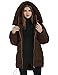 PEHMEA Women Mid-Length Puffer Hooded Jacket Winter Padded Warm Coat Thicken Outerwear Coats(Coffee-L)