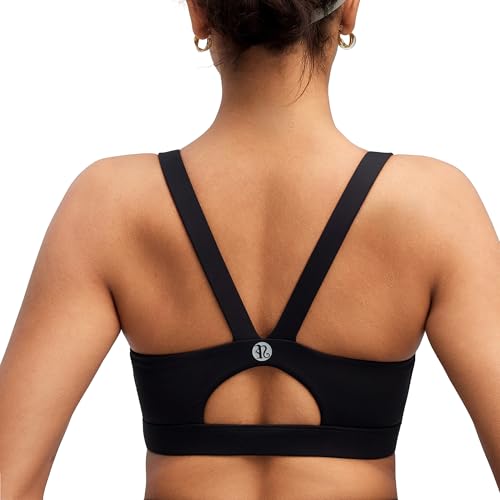 Image of RUNNING GIRL Sports Bras for Women,Light Impact Molded Cup Strap Sports Bra with Sewn in Pads,Best for A-C Cup