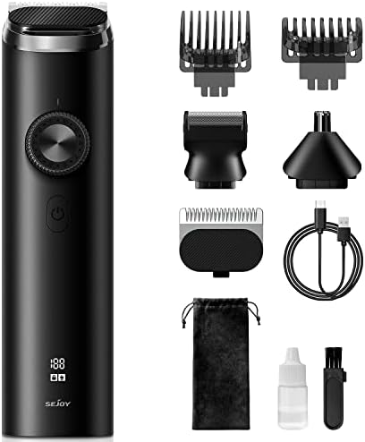 Beard Trimmer for Men, Hair Clippers Hair Trimmer, Waterproof Mustache Body Nose Ear Facial Cutting Shaver, Electric Razor All in 1 Grooming Kit, USB Rechargeable & LED Display