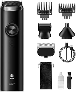 Beard Trimmer for Men, Hair Clippers Hair Trimmer, Waterproof Mustache Body Nose Ear Facial Cutting Shaver, Electric Razor All in 1 Grooming Kit, USB Rechargeable & LED Display