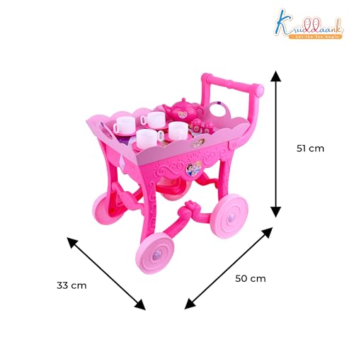 Image of Disney Princess Tea Trolley Set - Pretend Play, Birthday Gift for Kids, Battery-Operated with Accessories | Fun & Educational Toy for Kids | Safe, Engaging & Interactive Play