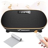 MERACH Vibration Plate Exercise Machine, Whole Body Workout Equipment for Women, Bluetooth and Silicone Pedal, Vibration Plate with Auto Mode, Vibrate Fitness Platform for Home (Black+Gold)