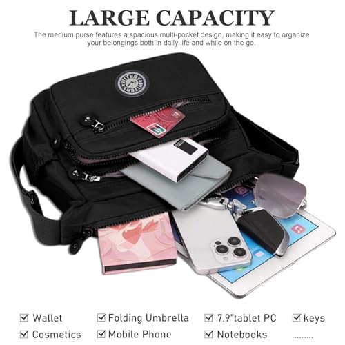 Bolso cruzado de nylon para mujer, impermeable y ligero miniatura 6