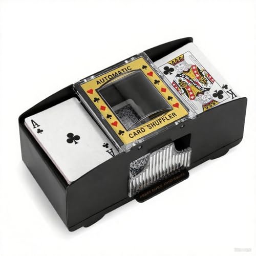 Miawtro Kartenmischmaschine Elektrische für 1-2 Decks, Automatischer Kartenmischer Karten,Card Shuffler, Karten Mischgerät, Kartenmischgerät für UNO, Blackjack und Texas Hold Em