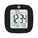 Marathon Small Compact Alarm Clock with Repeating Snooze, Light, Date and Temperature. Batteries Included Travel Collection - CL030058BK (Black)