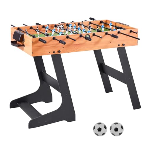 VEVOR Table de Baby-Foot Pliable pour Le Rangement, Jeu Football de Table Intérieur de Taille Standard de 106,5 cm, Kit Complet avec 2 Balles, pour Maison,...