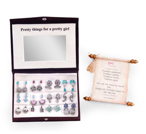 FUBS Tumhari Aankhein Mirror Box 12 Pairs Earrings - Image 2
