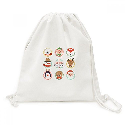 Toile drawstring backpack Noël bonhomme de neige voyage sac