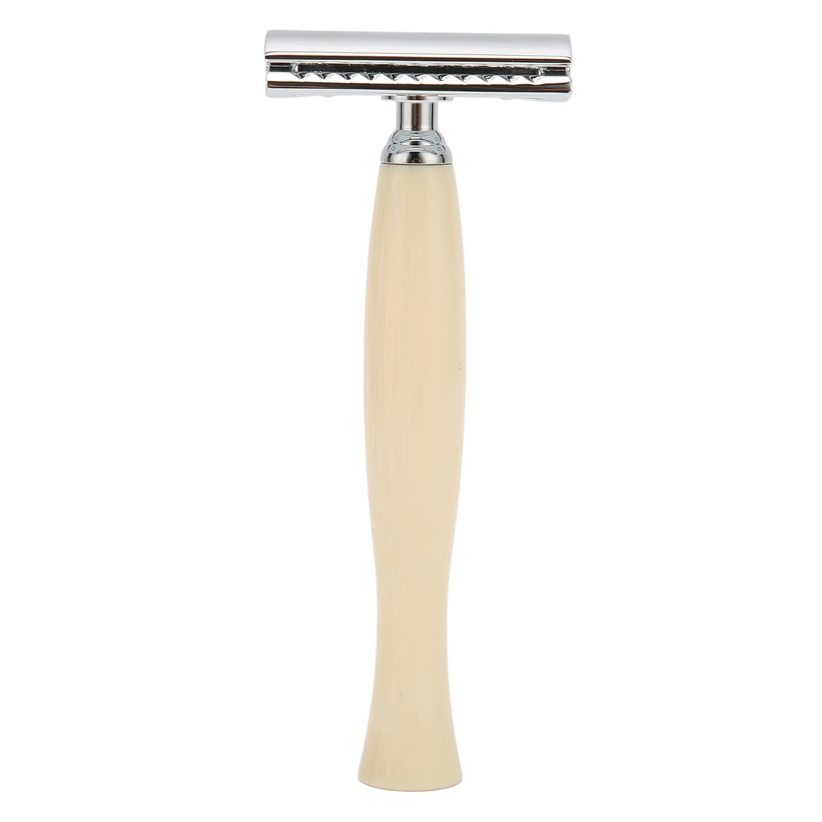 Brrnoo Maquinilla de Afeitar para Hombre, Afeitadora Manual, Doble Hoja de Afeitar de Largo con Cambio Fácil para Cara, Cabeza y Piernas (Beige)