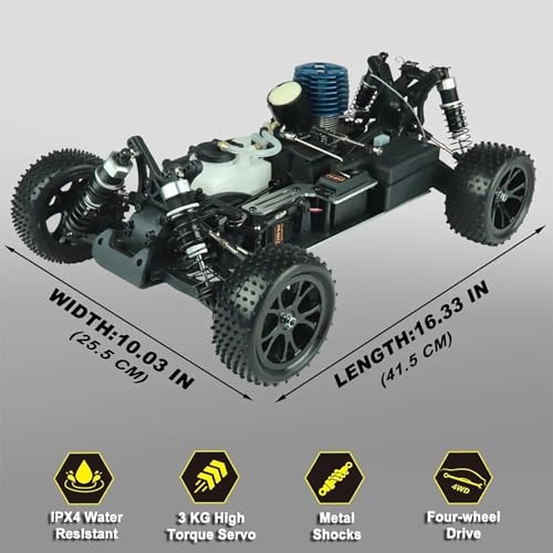 Nitro RC Auto 1/10 skala 70KM/U 2.4G zdalnie sterowany pojazd 4WD zasilany benzyną Drift Crawler Hobby Truck