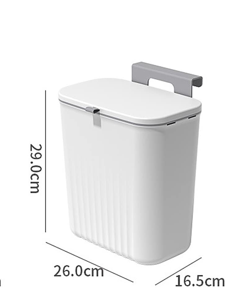 Go Hooked Hanging Trash Bin with Lid 29 Cm Wall & Cabinet Door Mounted Waste Bin for Dry & Wet Waste, Space-Saving Garbage Container for Home & Office Hanging Dustbin Plastic 1