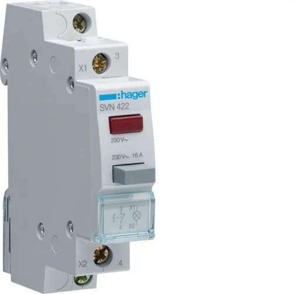 Bouton poussoir voyant rouge 1NC pour éviter les oublis de lumière