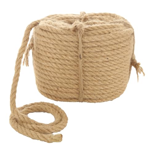 ASelected 30M X 10Mm Natural Jute Rope Sisal Rope For Cat Scratcher or Garden Bundling Repair Cat Tree