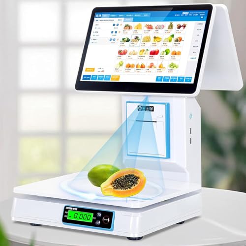 Caja registradora con Sistemas TPV, Caja registradora Inteligente Todo en uno con IA para pequeñas Empresas, con Pantalla táctil de 15,6", cajón de Efectivo, Impresora de 58 mm