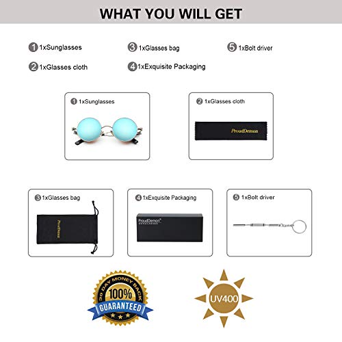 Image of PROUDDEMON Retro Gothic Steampunk Sunglasses for Women Men Round Lens Metal Frame