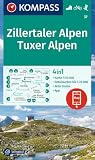 KOMPASS Wanderkarte 37 Zillertaler Alpen, Tuxer Alpen 1:50.000: 4in1 Wanderkarte , mit Aktiv Guide und Detailkarten inklusive Karte zur offline Verwendung in der KOMPASS-App. Fahrradfahren. Skitouren.