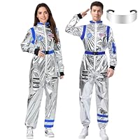 HarnyLoom Astronaut Costume Kids Adult, Space Costume with Glasses Boys Girls Men Spaceman Jumpsuit Fancy Dress Carnival Halloween Party