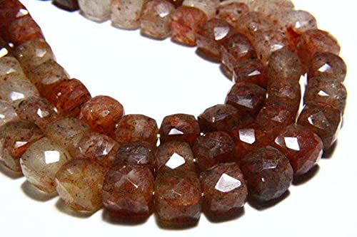 Quartz fraise véritable en perles cubes de qualité supérieure - 3