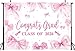 Pink Bow Graduation Banner Backdrop 7x5FT Pink Bow Congrats Grad Class of 2026 Background Bowknot Graduation Decorations for Girls Nurses Party Photo Props