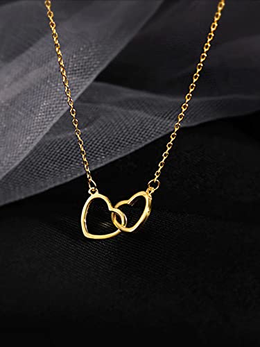 Image of Yellow Chimes Pendant for Women and Girls Rose Gold Pendant Necklace For Women | Staineless Steel Love Heart Pendant Chain | Birthday Anniversary Valentine Gift for Wife Girls Women