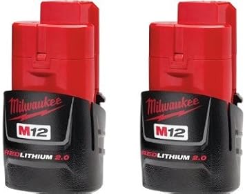 Milwaukee 48-11-2420 2 PACK M12 RED LITHIUM 2.0 12-Volt Cordless Battery