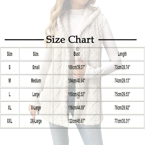 Womens Fuzzy Fleece Hoodies Vest Sleeveless Button Down Jacket Casual Sherpa Cardigan Waistcoat Winter Warm Outerwear2