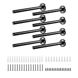 8pcs Floating Shelf Bracket Heavy Duty Shelving Mounting Brackets Hidden Floating Shelf Hardware,Black Metal Shelf Support Bracket (8 inch --8pcs--Without Tools)