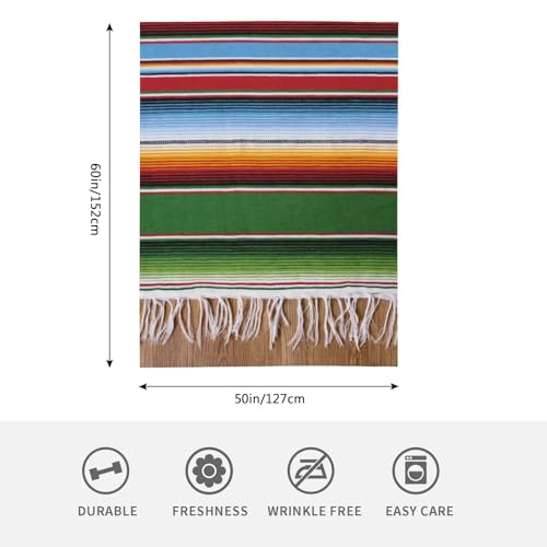 HGOD DESIGNS Mexican Style Throw Blanket Mexican Traditional National Blanket Super Soft Flannel Throw Blanket Lightweight Plush Fuzzy Bed Blanket for Bedding Sofa and Travel 130x150cm - Image 2