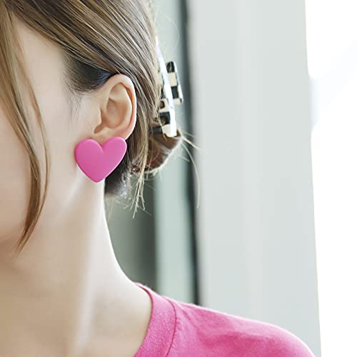 Winssigma Large Heart Earrings, Candy Color Heart Acrylic Earrings For Women Girls Jewelry Gift #TOP1