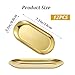 Oqqlin 12 Pcs Gold Decorative Tray, 7 x 3.5 Inch Oval Gold Vanity Tray Metal Bathroom Jewelry Trays Stainless Steel Serving Trays for Jewelry, Perfume, Snack, Food