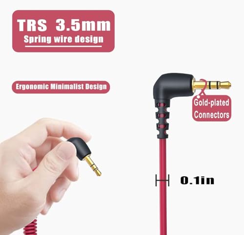 Repuesto Cable de Audio Cable Auxiliar de Micrófono 3,5 mm Cable TRS para Cámara para Videocámara Nikon Canon DSLR SLR | Compatible con Rode SC2 VideoMicro Boya Movo TAKSTAR SAIREN Comica Deity - imagen 6