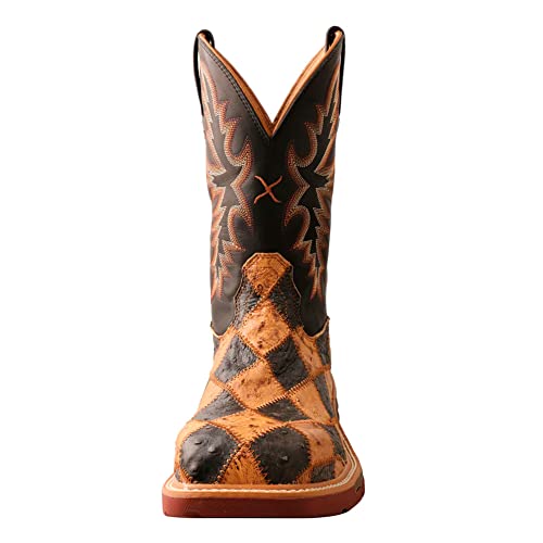 Image of Twisted X Men 11 inch Western Work Boot, Color: Ostrich & Black, Size: 10, Width: D (MXBN006-10-D)