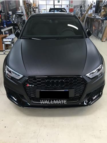 Image of WALLMATE Matt Black Car Sticker Self Adhesive Bubble Free Vinyl Wrap for Car, Scooty, Cycle, Bike and Other Vihicle Interior & Exterior Decoration (Black Matt, 20X84 in)