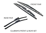 OEM Wiper Blade Set Front and Rear Compatible with Mini Cooper/Cooper S R55 2008-2012 Gen2