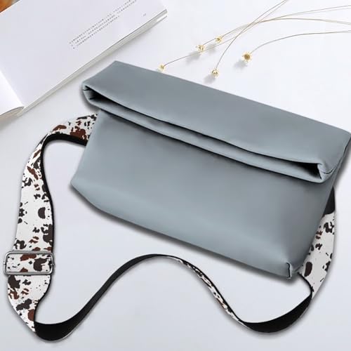 Image of Coldinair Black Brown Cow Print Bag Handle Strap Replacement Purse Bag Strap for Women Men Luggage Strap Suitcases Luggage Carrying Bags
