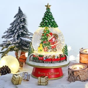 MUMTOP Christmas Snow Globes, Musical Snow Globes for Kids Girls and Boys, Santa Snow Globe Musical with Multi Color Changing LED Lights Christmas Birthday Gift Decor - Image 7