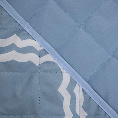 Mdstop 5 Pockets Remote Control Holder, Magazine Rack, Space Saver Organizer, Draped Over Sofa, Couch, Recliner Armrest(Blue + White) #TOP1