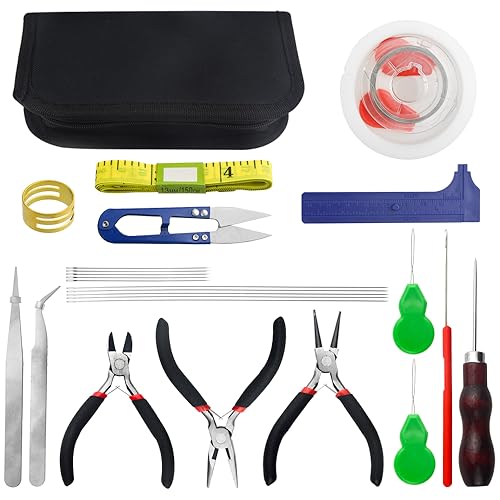 Bgtxingi 22Pcs Jewelry Making Supplies Repair Kit With Multifunctional Pliers And Beaded Wire For Jewelry Buddha Beads Walnut Olive Beads Manual Diy M