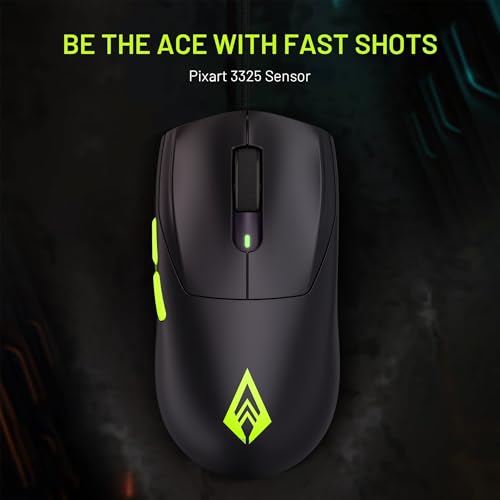 Image of Archer Tech Lab Wireless Gaming Mouse, 3 Connectivity (2.4G / Bluetooth /Wired) Precise & Rapid Response, Pixart 3325 Sensor 10000 DPI, 7 Programable Buttons, 8 RGB Modes, Ergonomic Design(Recurve 600)