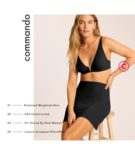 Image of commando Classic Half Slip | High-Waist Seamless Slip for Smooth Finish Under Dresses & Skirts | Weighted Hem Stays Put