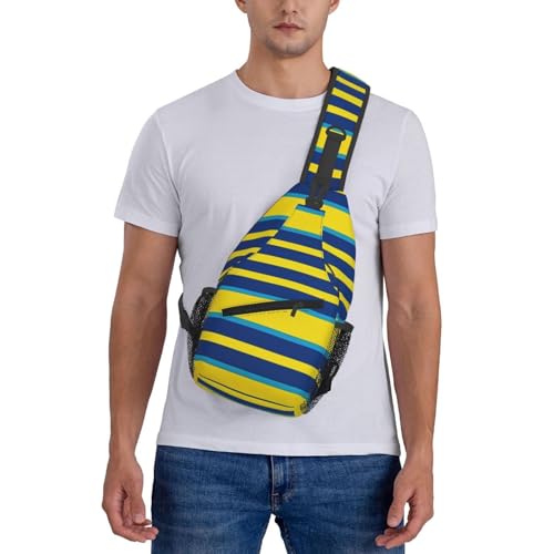 Morrales Cruzados Masculinos a Rayas Amarillo y Azul miniatura 7