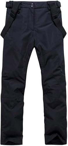 Foto von HOTIAN Herren Schneeanzug, Herren Ski Jacke und Hosen Set,Winter Warme Schnee Skifahren Sätze,für Wandern Klettern Isoliertes Snowboarden black+black XL