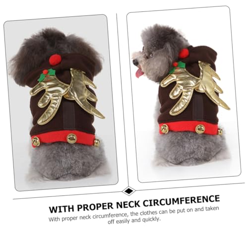 Disfraz navideño para perros con cuernos, talla 51 cm miniatura 4