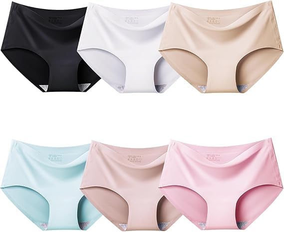 SunFlux® Seamless Underwear No Show Panties Pack of 6 Invisible Briefs-image-3