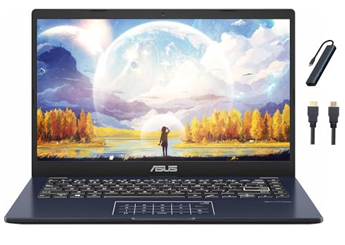 ASUS Vivobook Go 14 E410 14' FHD Business Laptop, Intel Celeron N4500, 4GB RAM, 128GB eMMC + 256GB SSD, Intel UHD Graphics, Windows 11 Home in S Mode, Star Black with TGY Accessories