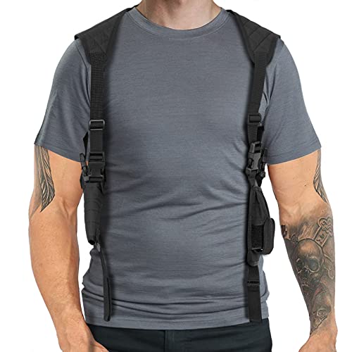 ZZY Shoulder Holster, Adjustable Vertical Gun Holster, Shoulder Holster for Pistols with Double Magazine Pouch, Left and Right Handed Universal Holster for Most Kinds of Pistols - Thumbnail 5
