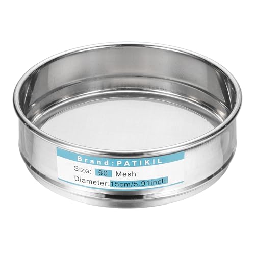 PATIKIL Lab Sieve 60 Mesh 0.25mm 5.9"/15cm Diameter Sifting Screen