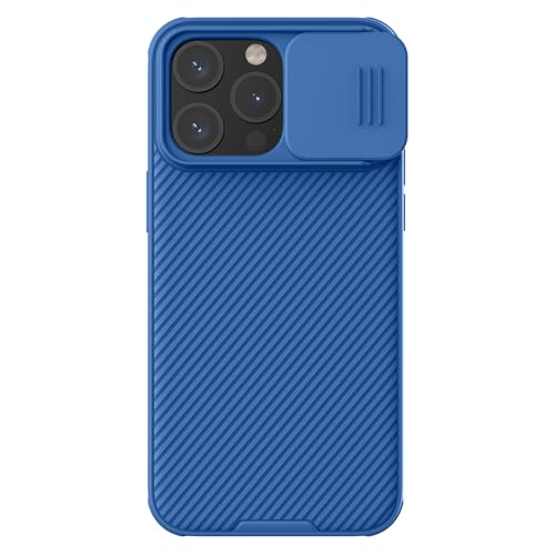 Coque magnétique iPhone 15 Pro Nillkin CamShield Pro bleu accessoire MagSafe protection objectif