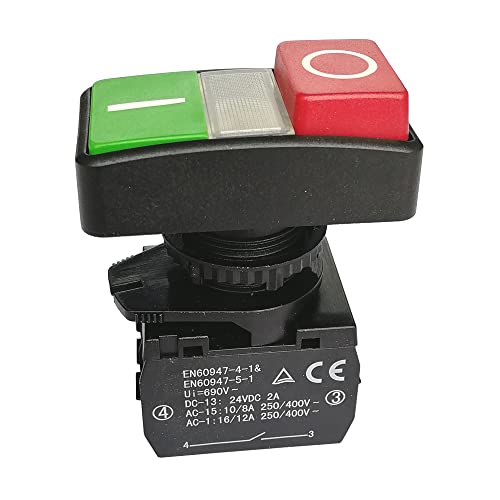 Hy57 1No 1Nc Industrial Electrical Push Button Pushbutton Switches With Power Off Function, 250V/12A, 125V/18A #TOP1